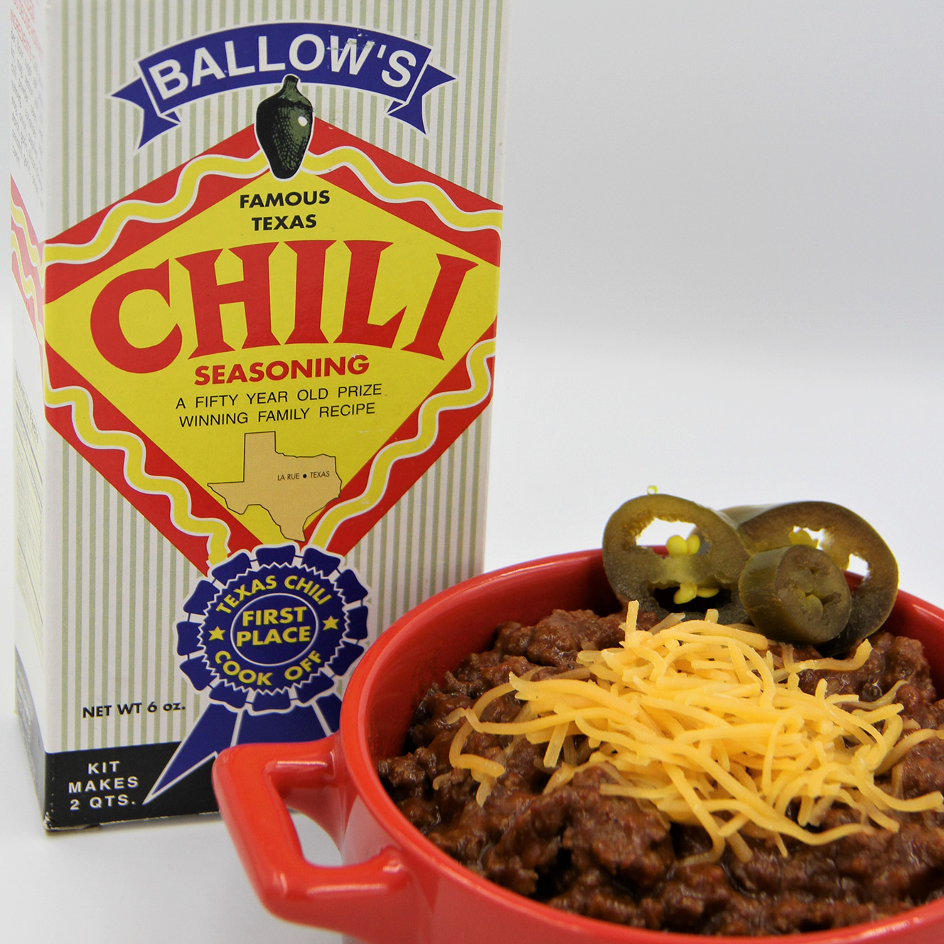 Food In Bowl With Ballow's Chili Seasoning